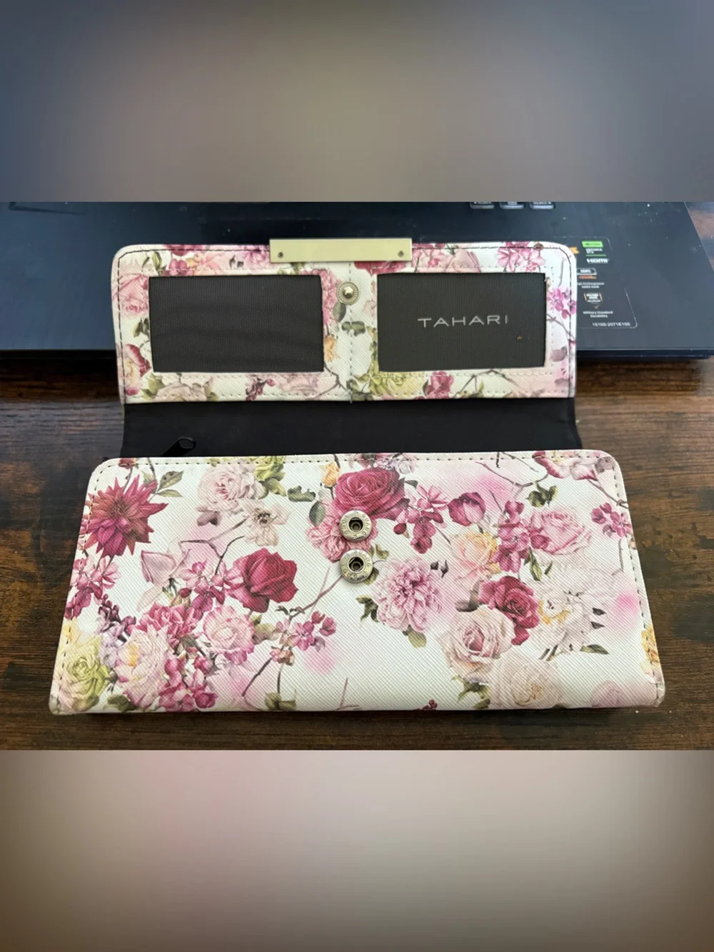 Tahari Floral Wallet with Identity Protection Lining